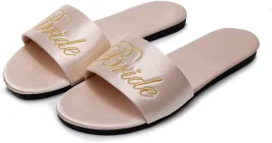 FAYUEKEY Women’s Bride Bridesmaid Slippers Wedding Party Gift Silks Satins Shoes …