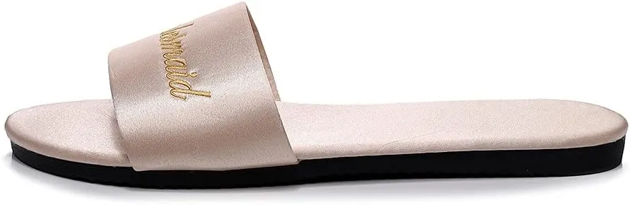 FAYUEKEY Women’s Bride Bridesmaid Slippers Wedding Party Gift Silks Satins Shoes …