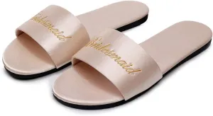 FAYUEKEY Women’s Bride Bridesmaid Slippers Wedding Party Gift Silks Satins Shoes …