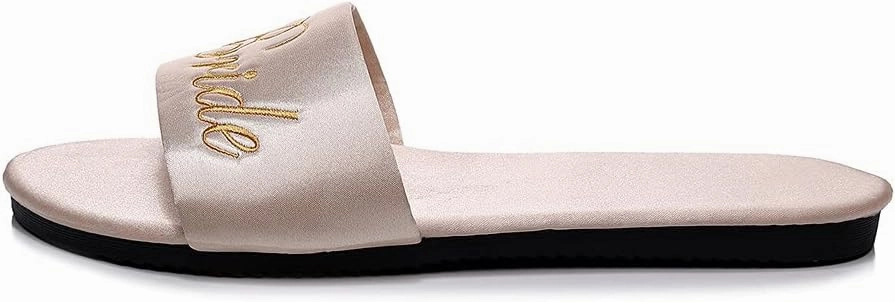 FAYUEKEY Women’s Bride Bridesmaid Slippers Wedding Party Gift Silks Satins Shoes …