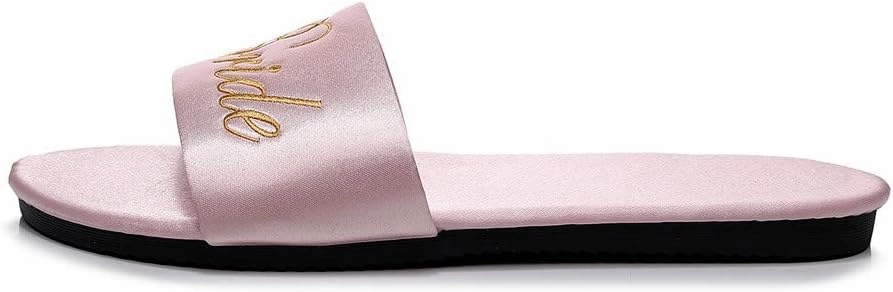 FAYUEKEY Women’s Bride Bridesmaid Slippers Wedding Party Gift Silks Satins Shoes …