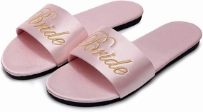 FAYUEKEY Women’s Bride Bridesmaid Slippers Wedding Party Gift Silks Satins Shoes …
