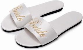 FAYUEKEY Women’s Bride Bridesmaid Slippers Wedding Party Gift Silks Satins Shoes …