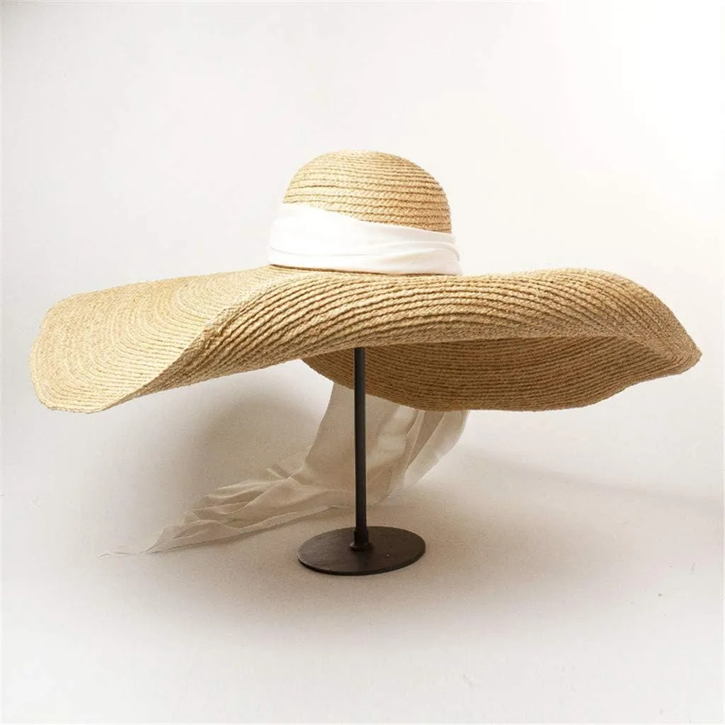 Fedora Straw Sun Hat for Men Women Foldable Roll Up Short Brim Trilby Hat Panama Beach Hat UPF 50  Summer Beach Hat
