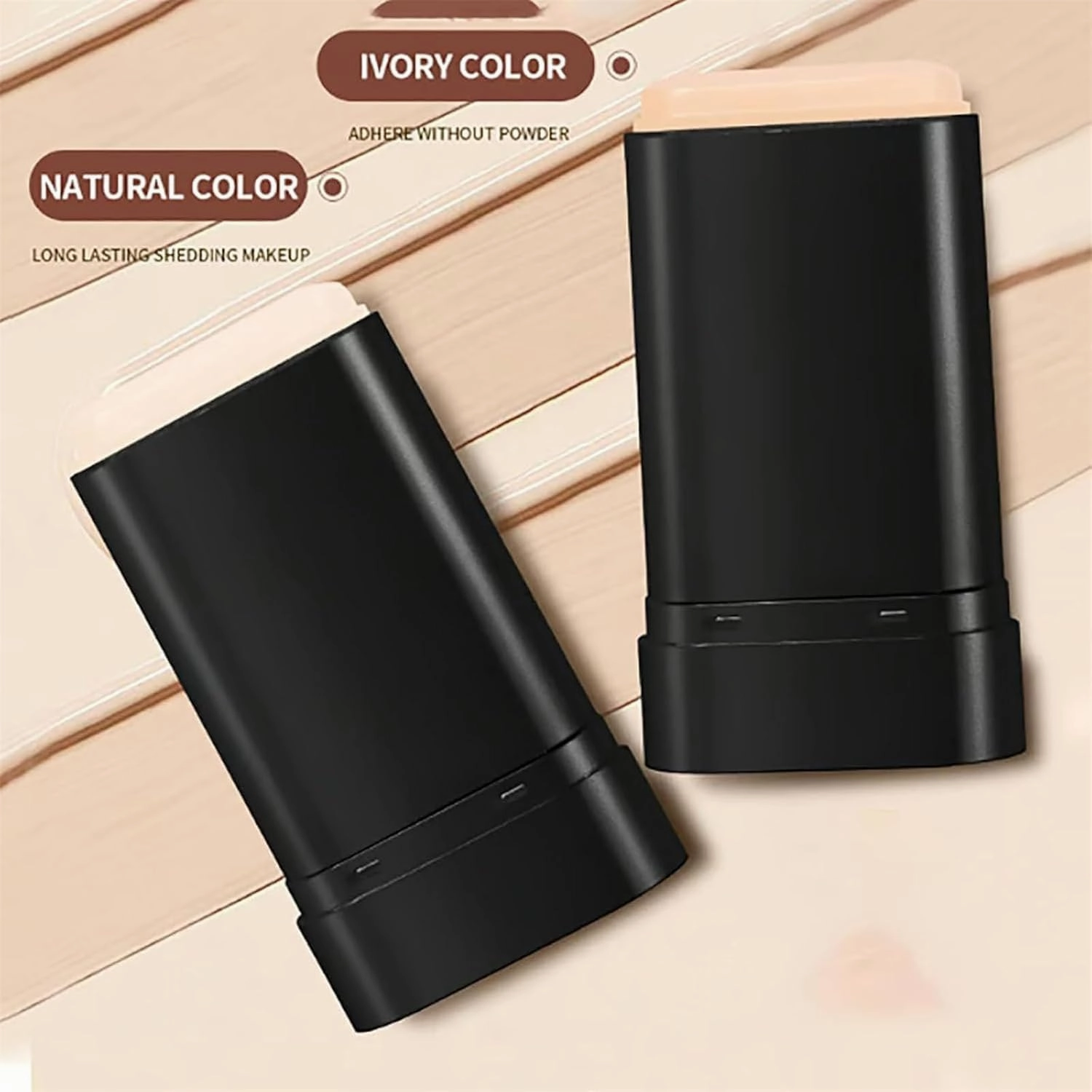 Fendibang Foundation Stick, Korean Hydrating Lightweight Foundation Stick With Brush, Synthetic Foundation Stick, Double Head Foundation Make up Stick, Natural Matte Finish Foundation Stick (Natural)