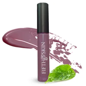 Fifth & Skin BOTANICAL LIP GLOSS (PLUM) Natural - 90% Organic - Gluten Free - Cruelty Free - Velvety Feel - Moisturizing Vitamin Rich