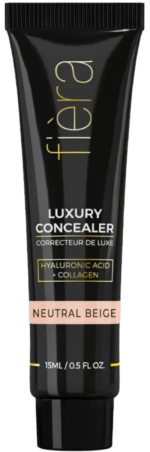 Fièra Luxury Concealer & Foundation with Anti-Aging Ingredients - Full Coverage for Dark Circles, Wrinkles, Fine Lines, and Spots, All-Day Wear For Mature Skin - Neutral Beige, 0.5 FL. OZ. / 15 ML