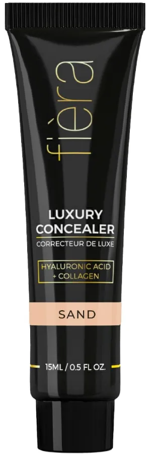 Fièra Luxury Concealer & Foundation with Anti-Aging Ingredients - Full Coverage for Dark Circles, Wrinkles, Fine Lines, and Spots, All-Day Wear For Mature Skin - Sand, 0.5 FL. OZ. / 15 ML