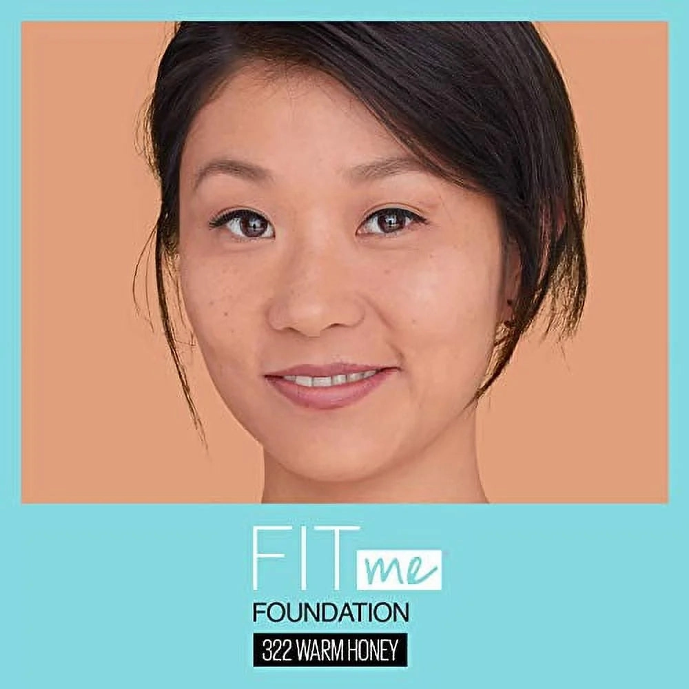 Fit Me Matte   Poreless Liquid Foundation Makeup, Warm Honey, 1 Fl. Oz. Oil-Free Foundation