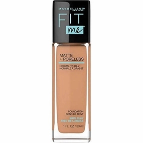 Fit Me Matte   Poreless Liquid Foundation Makeup, Warm Honey, 1 Fl. Oz. Oil-Free Foundation