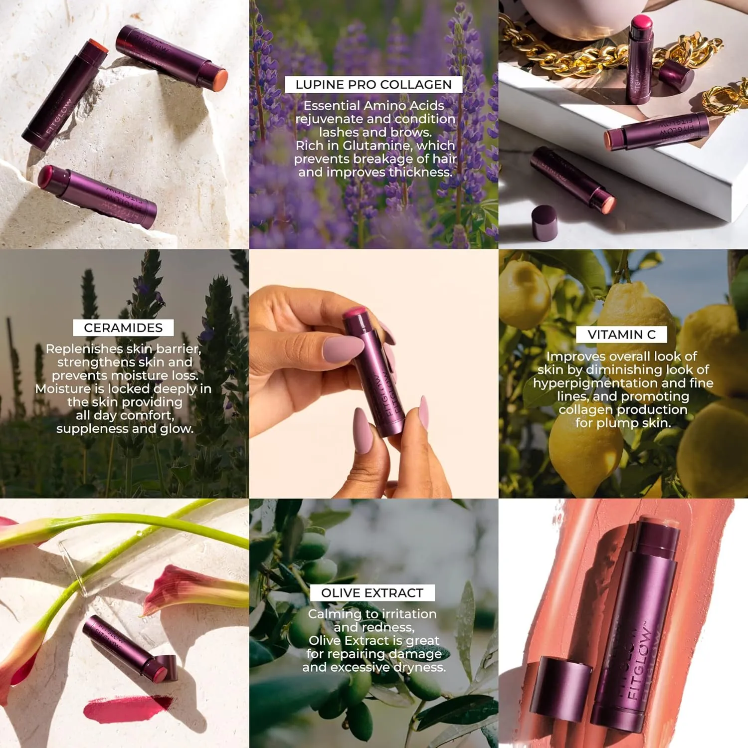Fitglow Beauty - Cloud Collagen Lipstick Matte Balm | Vegan, Woman-Owned Clean Beauty (Glad, 0.14 oz | 4 g)
