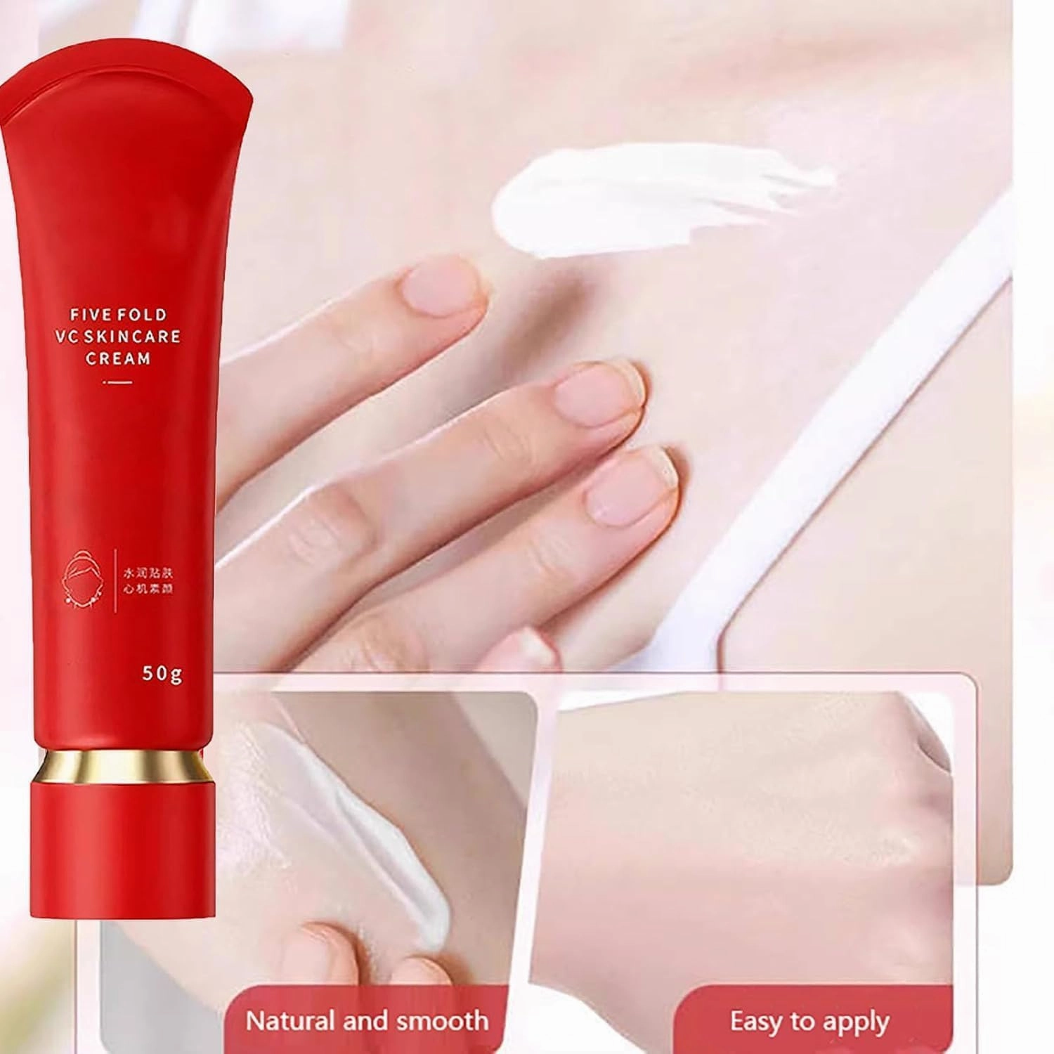 Five Fold VC Skincare Cream Anti-Wrinkle,Moisturizing Tone-Up Concealer,Vitamin C Makeup Tone up Concealer,Clear and Moisturizes