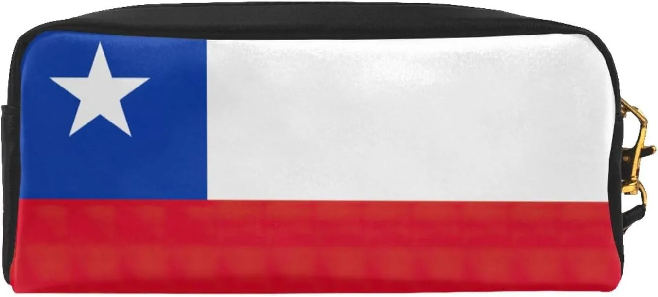 Flag Of Chile Makeup Bag Travel Cosmetic Bag,Make Up Bags For Women Makeup Organizer Case,Travel Essentials