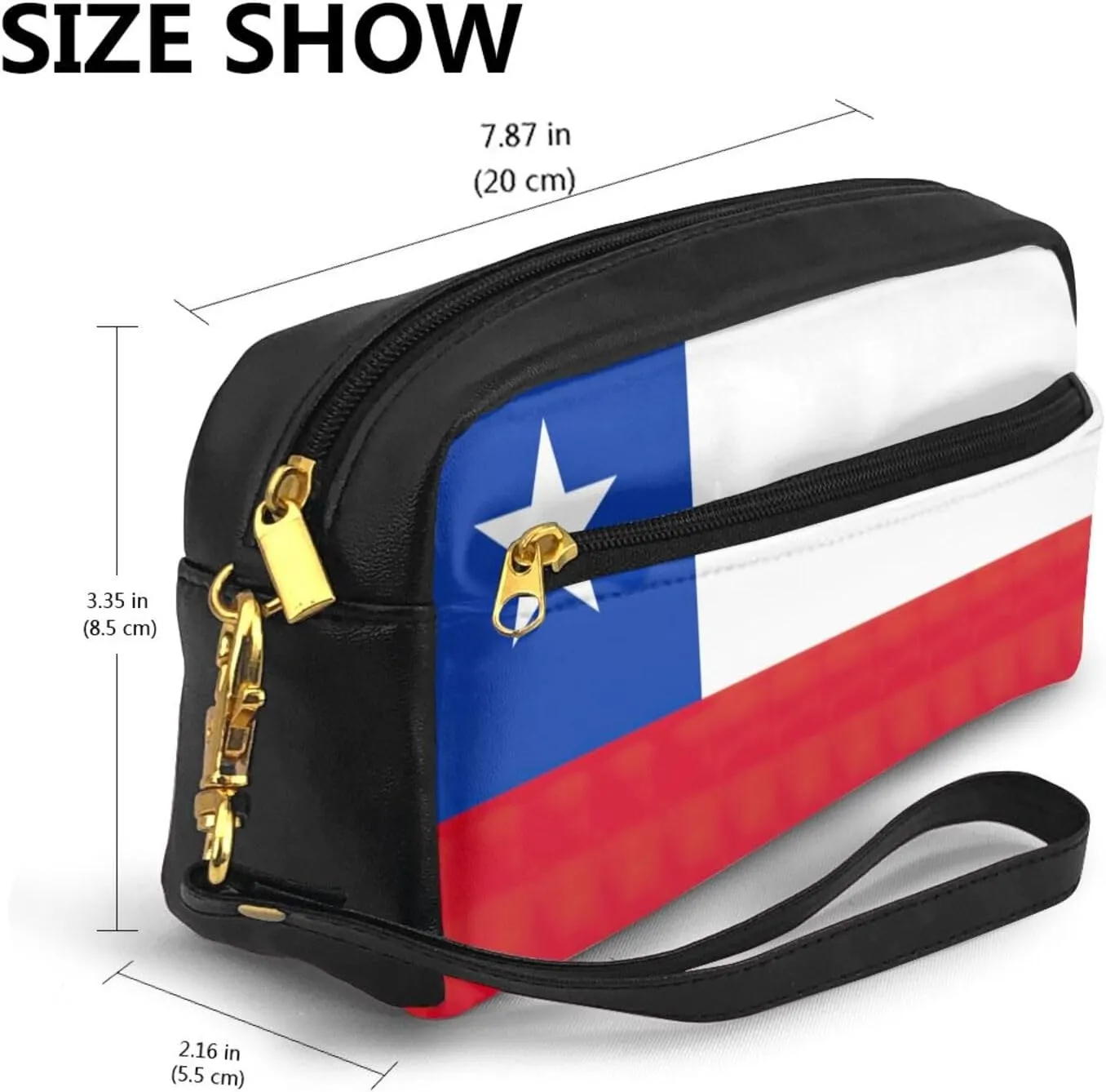 Flag Of Chile Makeup Bag Travel Cosmetic Bag,Make Up Bags For Women Makeup Organizer Case,Travel Essentials