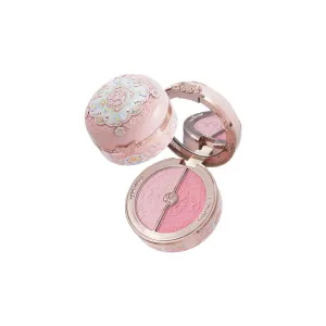 Flower Knows Butterfly Cloud Collar Rouge Box Highlighting & Blush Duo Powder,Pink Matte Finish Blush & Highlighter Palette,Buildable & Blendable Makeup Blush for cheeks(03 Pastel Lotus)