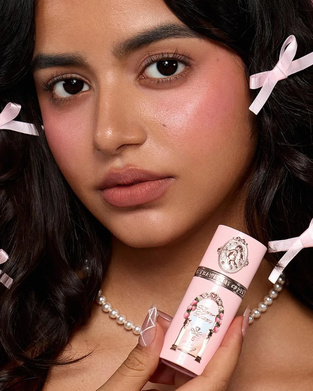 Flower Knows Strawberry Cupid All Day Glow Liquid Blush,Water- & Sweat-Resistant Blush for Cheeks,Blendable Dewy Finish with Hydrating Formula(02 Coastal Rose,0.25 Fl Oz)