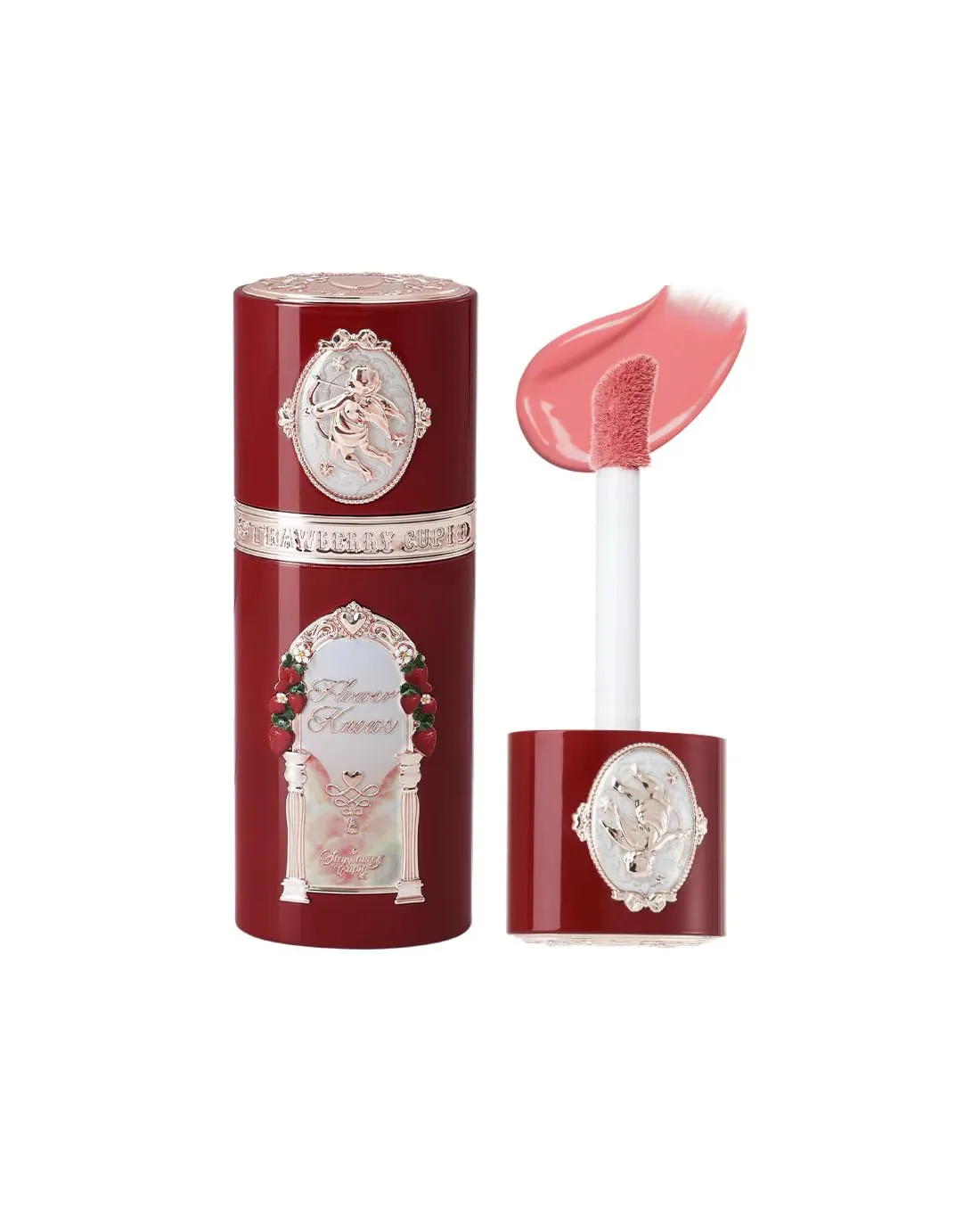 Flower Knows Strawberry Cupid All Day Glow Liquid Blush,Water- & Sweat-Resistant Blush for Cheeks,Blendable Dewy Finish with Hydrating Formula(04 Apple Glow,0.25 Fl Oz)