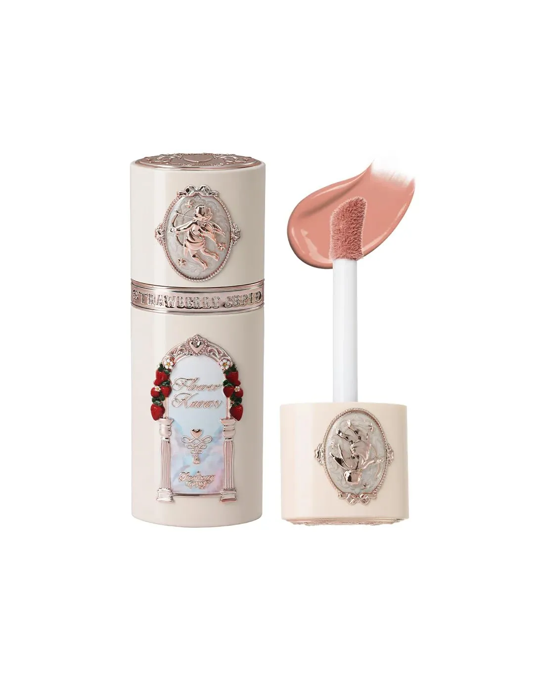 Flower Knows Strawberry Cupid All Day Glow Liquid Blush,Water- & Sweat-Resistant Blush for Cheeks,Blendable Dewy Finish with Hydrating Formula(05 Rum Cocoa,0.25 Fl Oz)