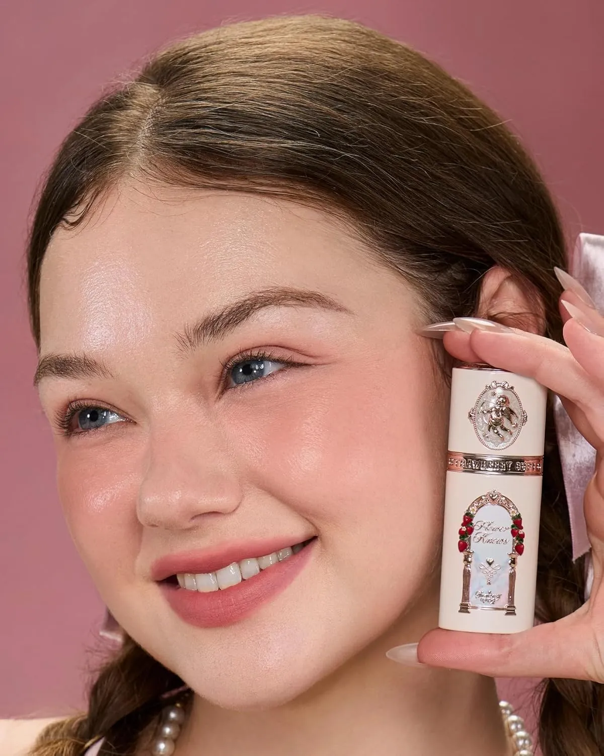 Flower Knows Strawberry Cupid All Day Glow Liquid Blush,Water- & Sweat-Resistant Blush for Cheeks,Blendable Dewy Finish with Hydrating Formula(05 Rum Cocoa,0.25 Fl Oz)