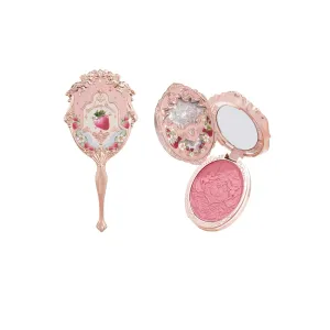 Flower Knows Strawberry Rococo Embossed Blush 05 Strawberry Rococo Hand Mirror Soft Pink