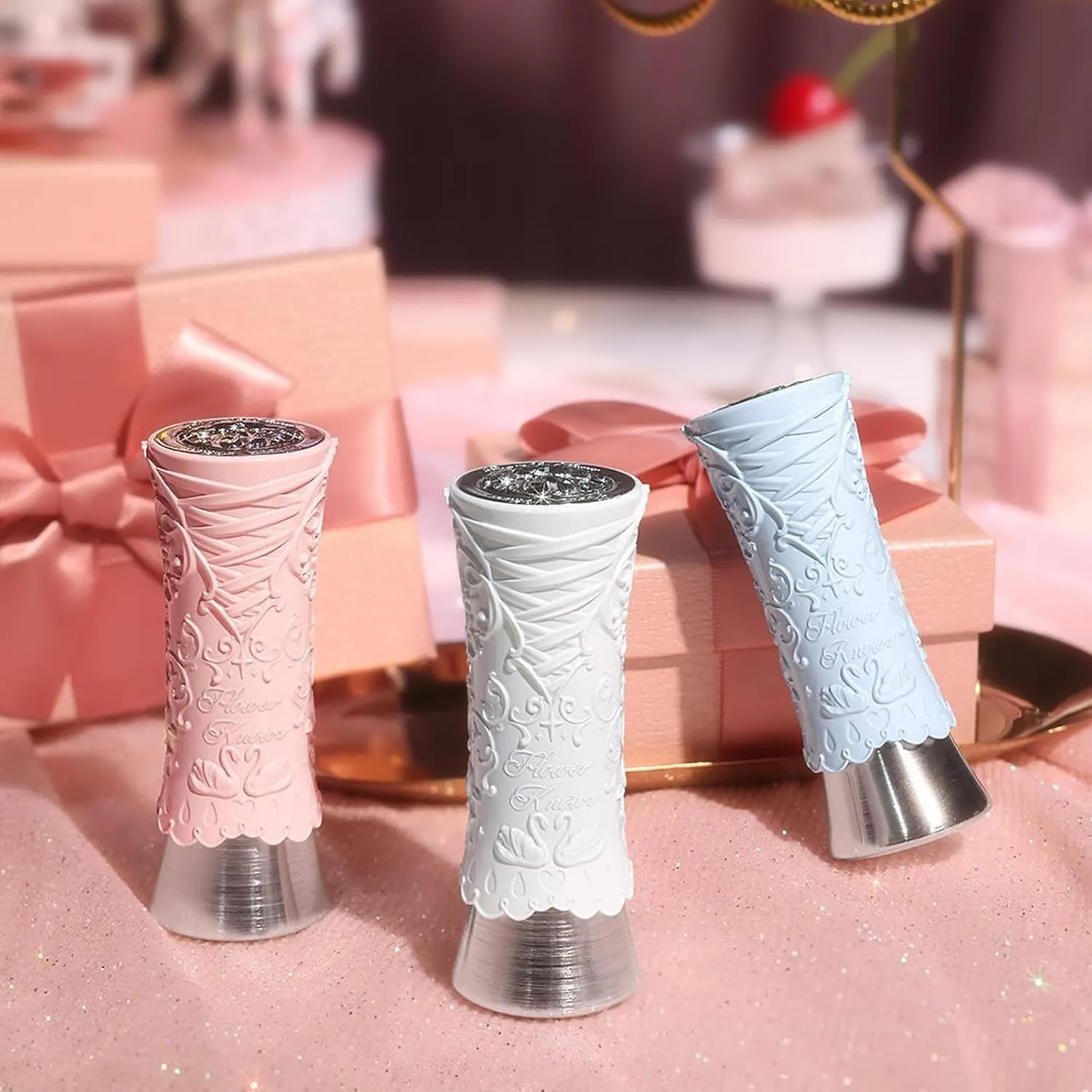 Flower Knows Swan Ballet Shine Lipstick,Hydrating Solid Lip Gloss,Moisturizing Red Tinted Lip Balm-Long Lasting Lip Gloss in Balm for Girls&Women,Vegan & Cruelty-Free(B08 Dancing Shoes)