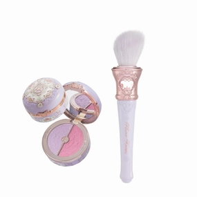 Flower Knows Butterfly Cloud Collar Rouge Box Highlighting & Blush Duo Powder 04 Fluttering Romance Butterfly Cloud Collar Angled Powder Brush Frosty Wisteria