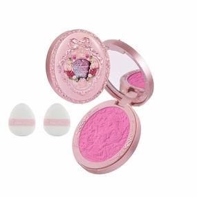 Flower Knows Midsummer Fairytales Embossed Blush & Powder Puffs Set,Matte Finish,Buildable & Blendable Makeup Blush for cheeks,Soft & Long-lasting for Girls & Women(02 Dreaming Butterfly,5g)
