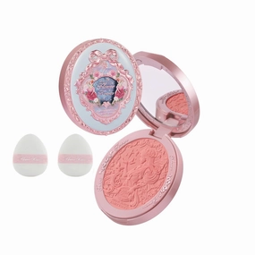 Flower Knows Midsummer Fairytales Embossed Blush & Powder Puffs Set,Matte Finish,Buildable & Blendable Makeup Blush for cheeks,Soft & Long-lasting for Girls & Women(04 Summer Blossom,5g)