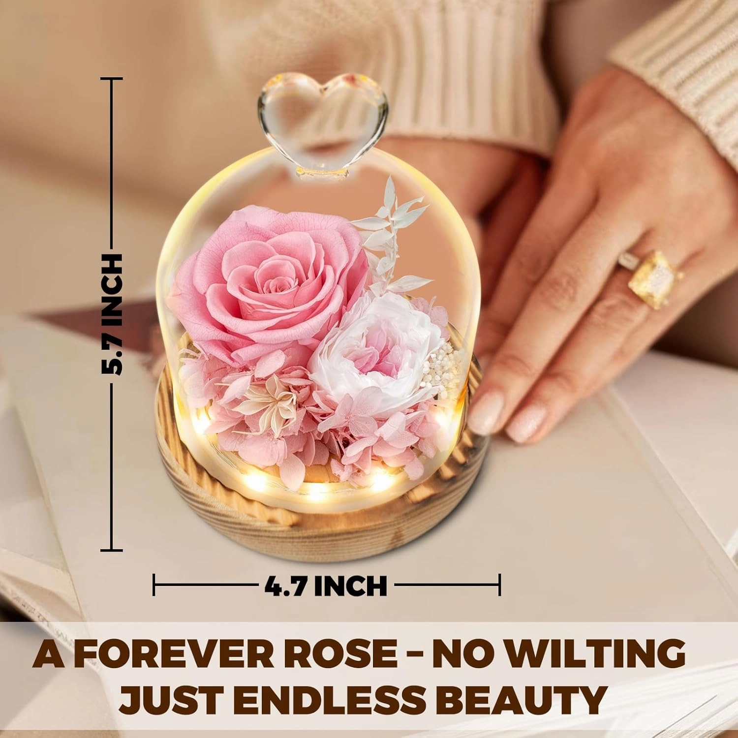 Flowers Rose Gifts for Women, Flowers Fresh Bouquet with 3 Batteries, Fresh Flowers That Last, Flowers for Delivery, Romantic Gift for Birthday, Motehrs Day, Christmas Day