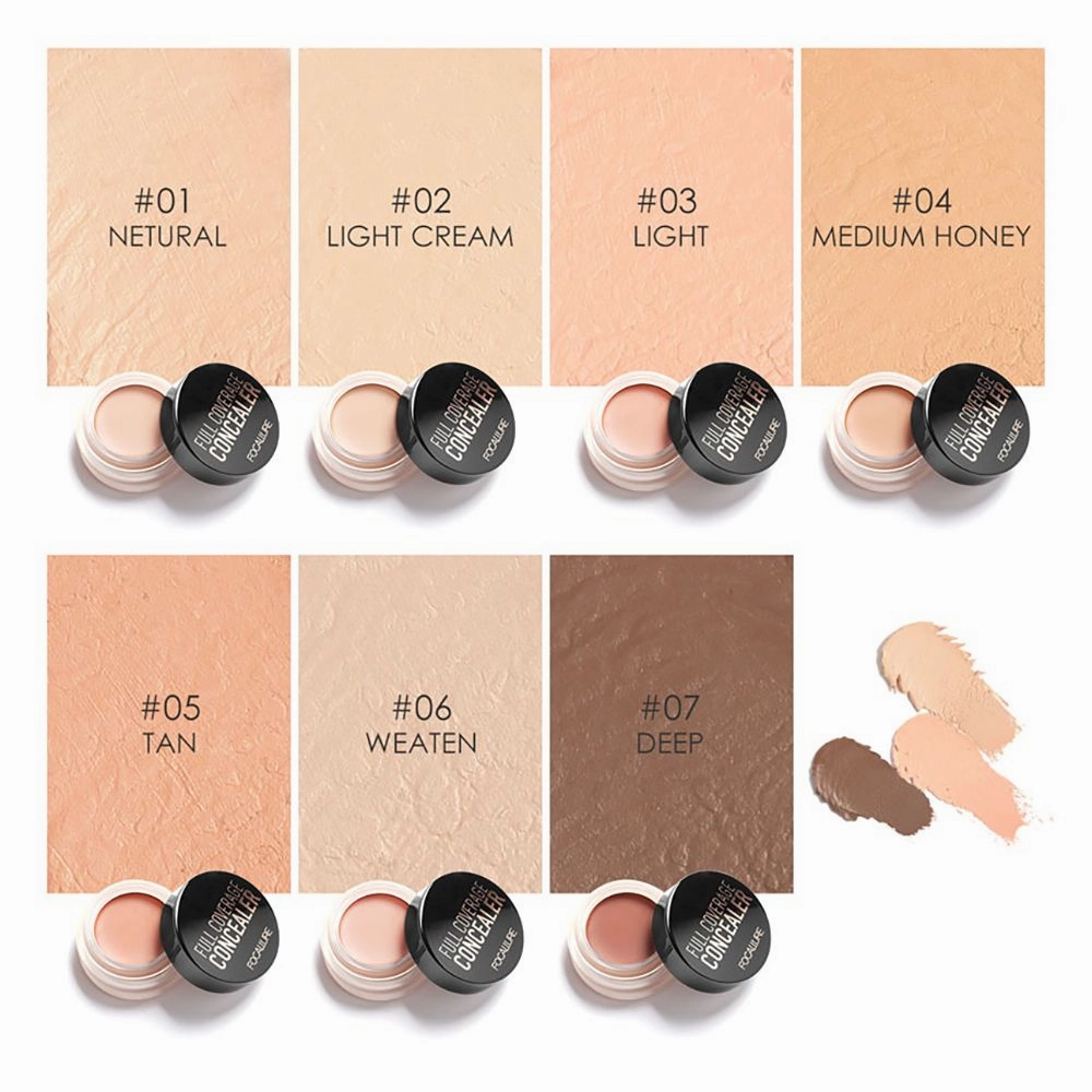 Focallure Full Coverage Concealer, Waterproof, High-Pigment, 4g, FA-58 - 02 Light Cream