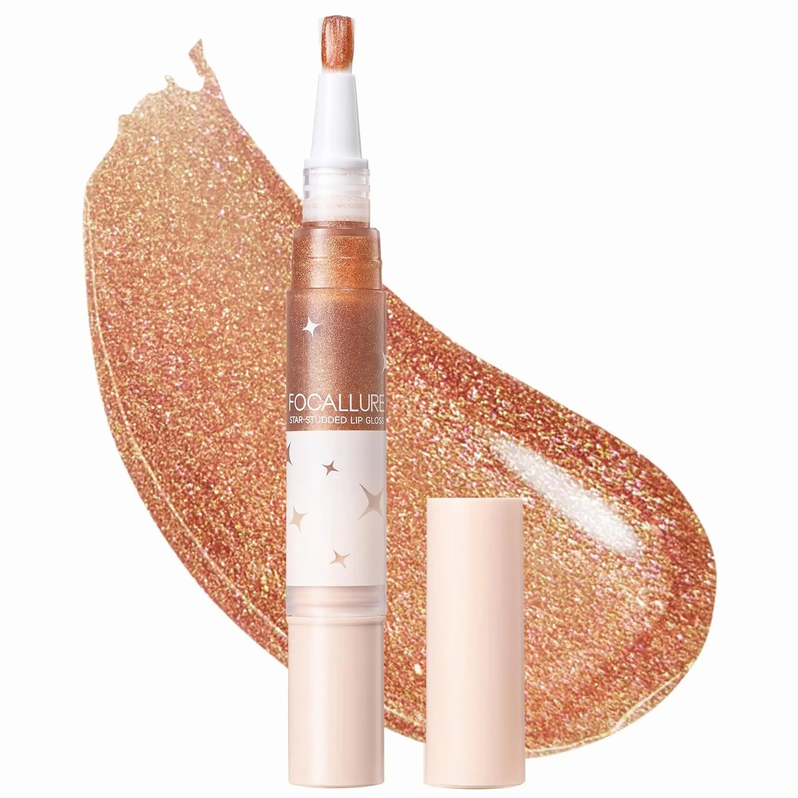 FOCALLURE Glitter Lip GlossHigh Shine Shimmer LipstickLong Lasting Plumping LipglossHydratingMoisturizingNon-Sticky and Lightweight Formula for Lip ColorSerein
