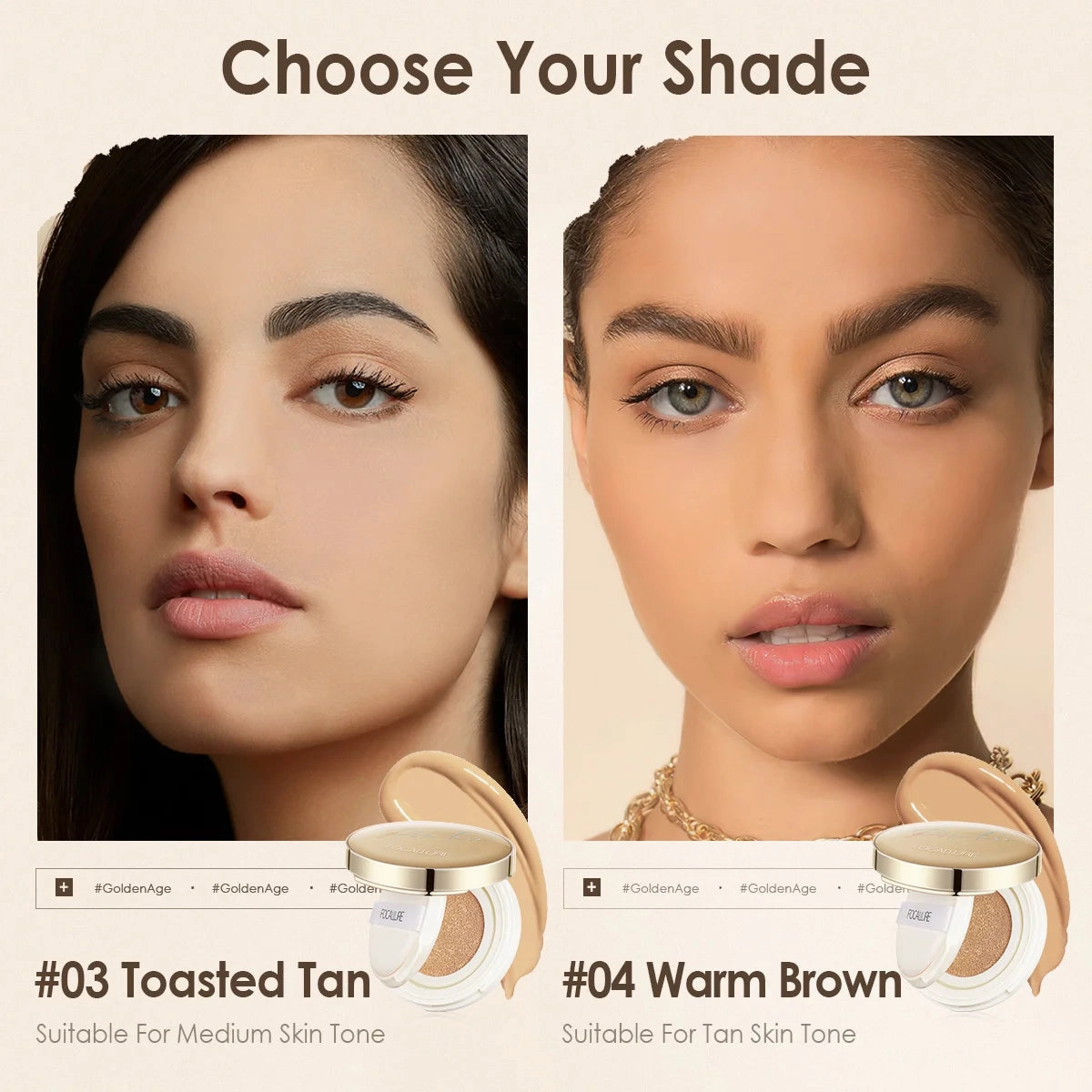 FOCALLURE Poreless BB Air Cushion Whitening Foundation