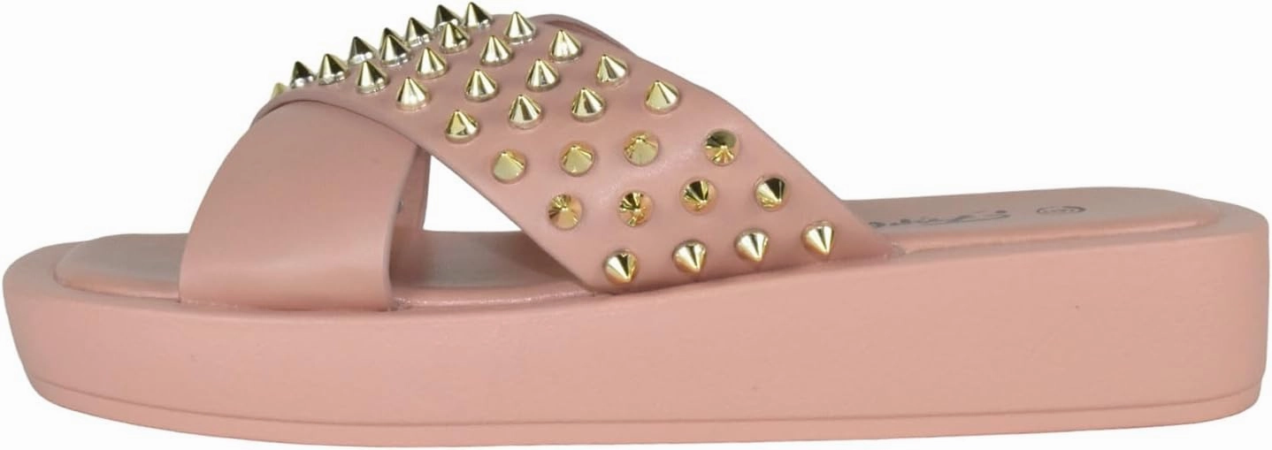 Forever Shoes Women Sandals Crisscross Studded Strap Spikes Band Flatform Platform SURE-75