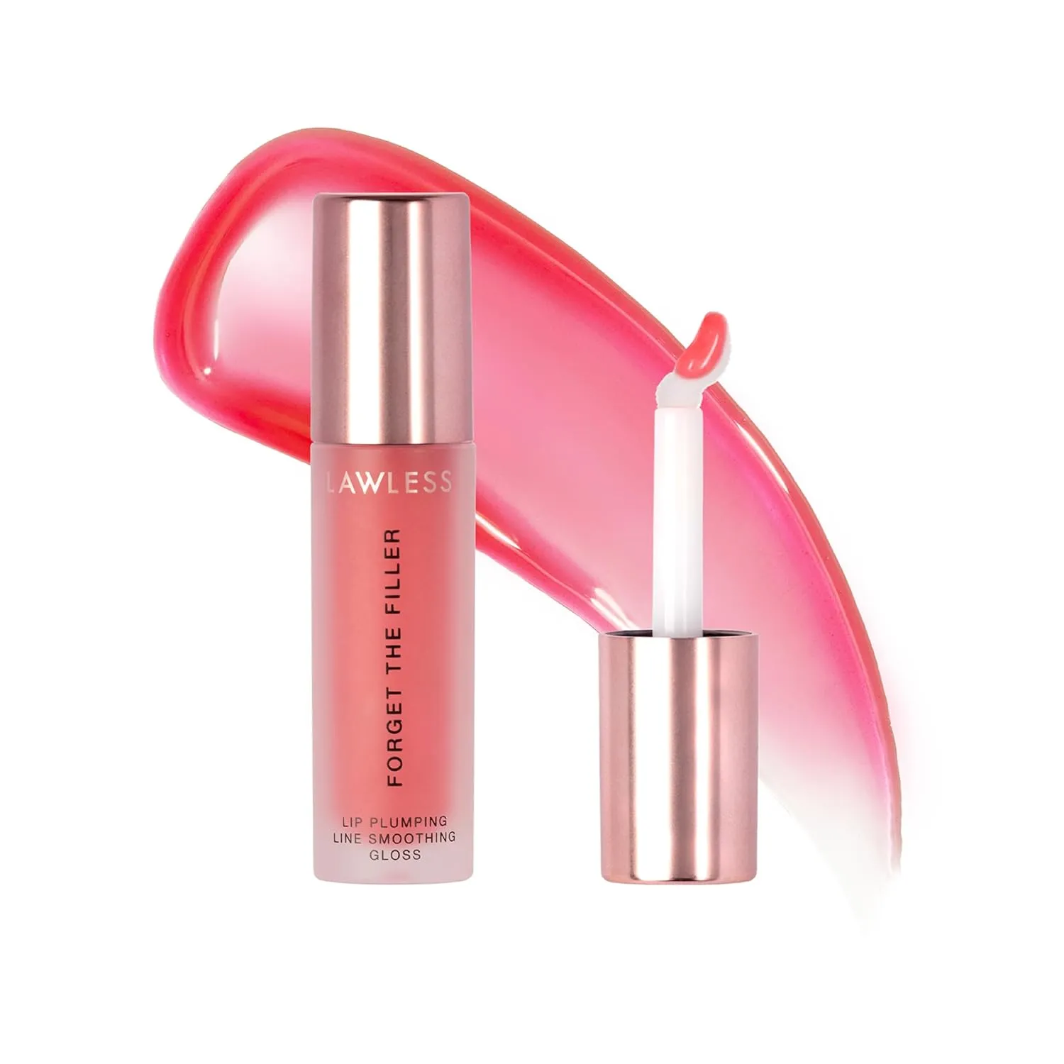 Forget the Filler Lip Plumping Line Smoothing Gloss - Cherry Vanilla - Premium Volumizing Lip Gloss with Natural Ingredients Designed to Plump, Firm, and Hydrate Lips 0.11 oz