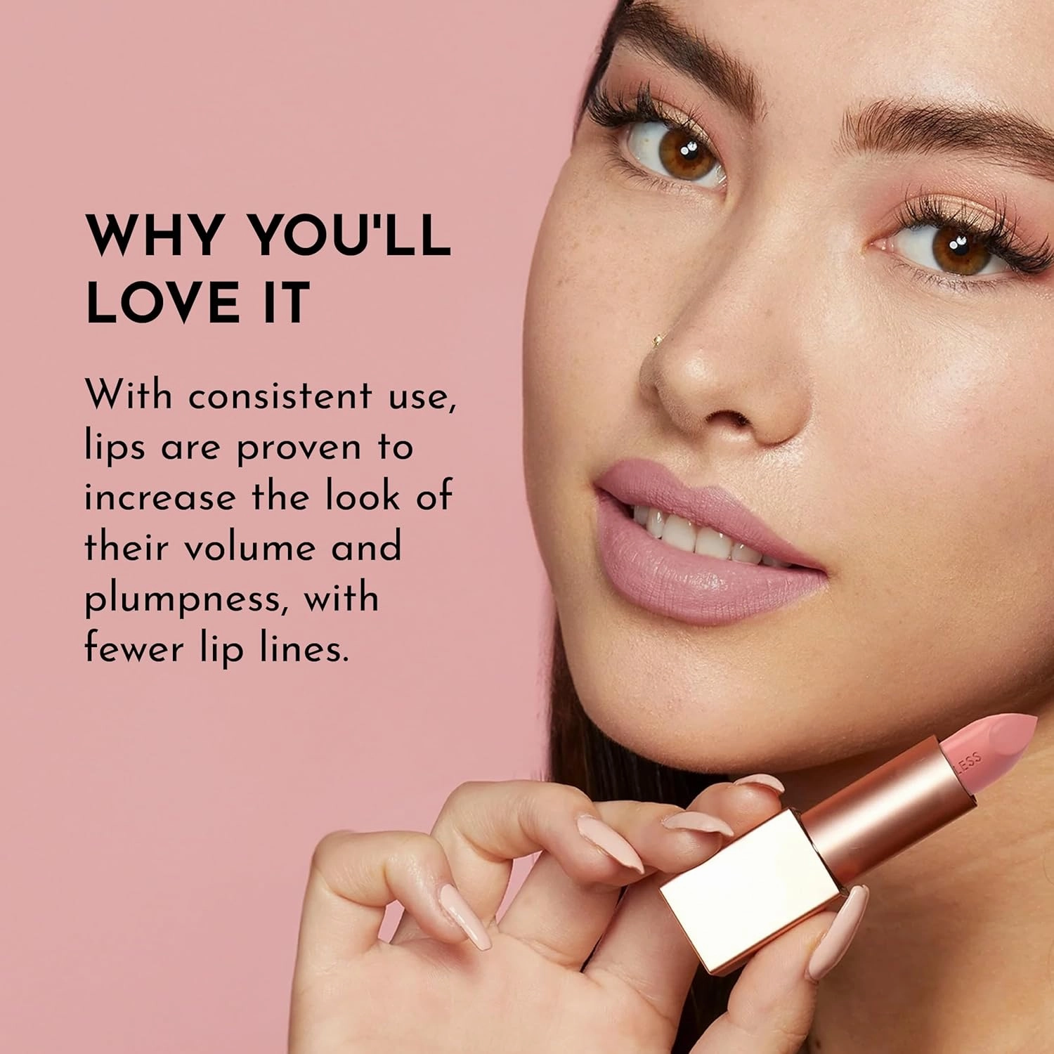 Forget the Filler Lip-Plumping Line-Smoothing Satin Cream Lipstick, Whos That Lady, Red, 0.1 Ounce