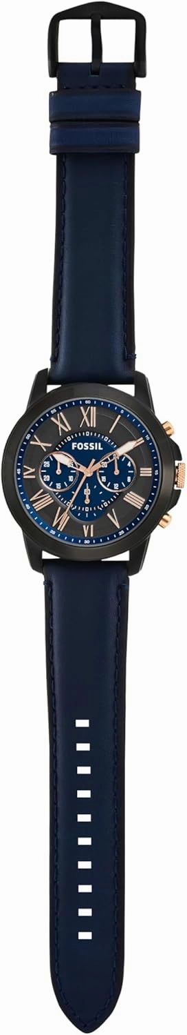 Fossil Men's Grant Quartz Stainless Steel and Leather Chronograph Watch