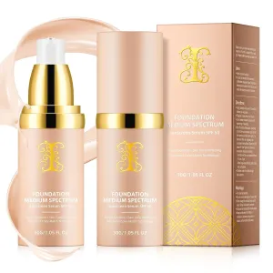Foundation & Concealer 4 in 1 - Medium Spectrum 1.05 Fl Oz 2PCS with Sun SPF 50, Hydrating Color Changing Foundation
