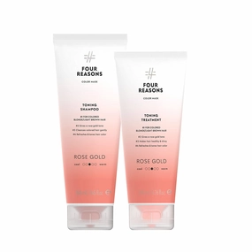 FOUR REASONS Color Mask Rose Gold Toning Shampoo 8.5 fl oz & Toning Treatment 6.8 fl oz – Bundle - VEGAN, Cruelty-Free