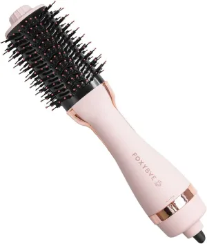 FoxyBae Hair Dryer Brush, Baby Blush, 60mm - Pro Volumizer Hot Air Dryer Brush, 2 Heat settings & Cool shot, Ceramic Tourmaline Ionic Technology, Dual Bristles, for Healthy Hair, Blush Color