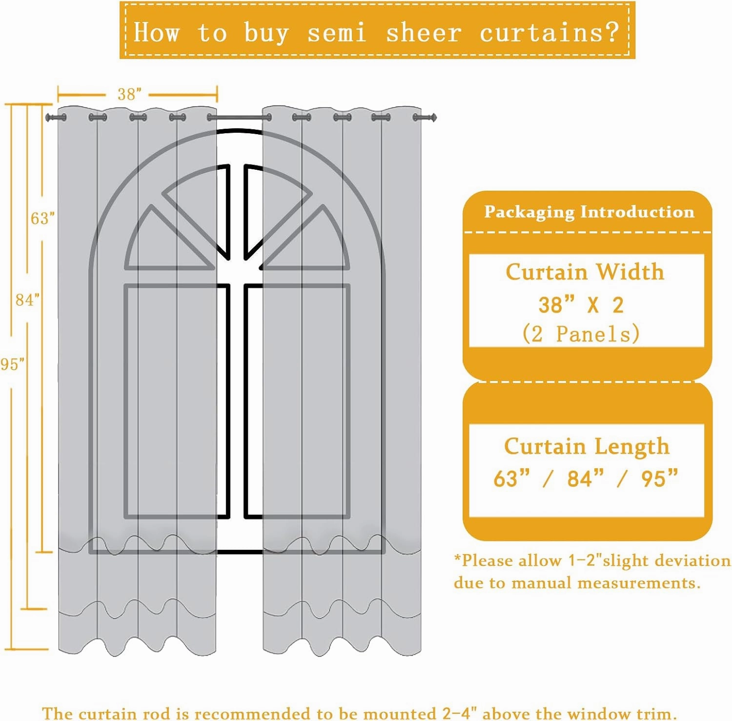 Fragrantex Christmas Linen Sheer Curtains 84 Inches for Living Room Leaf Embroidery Patterned Sheers Voile Window Curtains Draperies for Bedroom/Patio Rod Pocket 38" W x 84" L, 2 Panels, Champagne