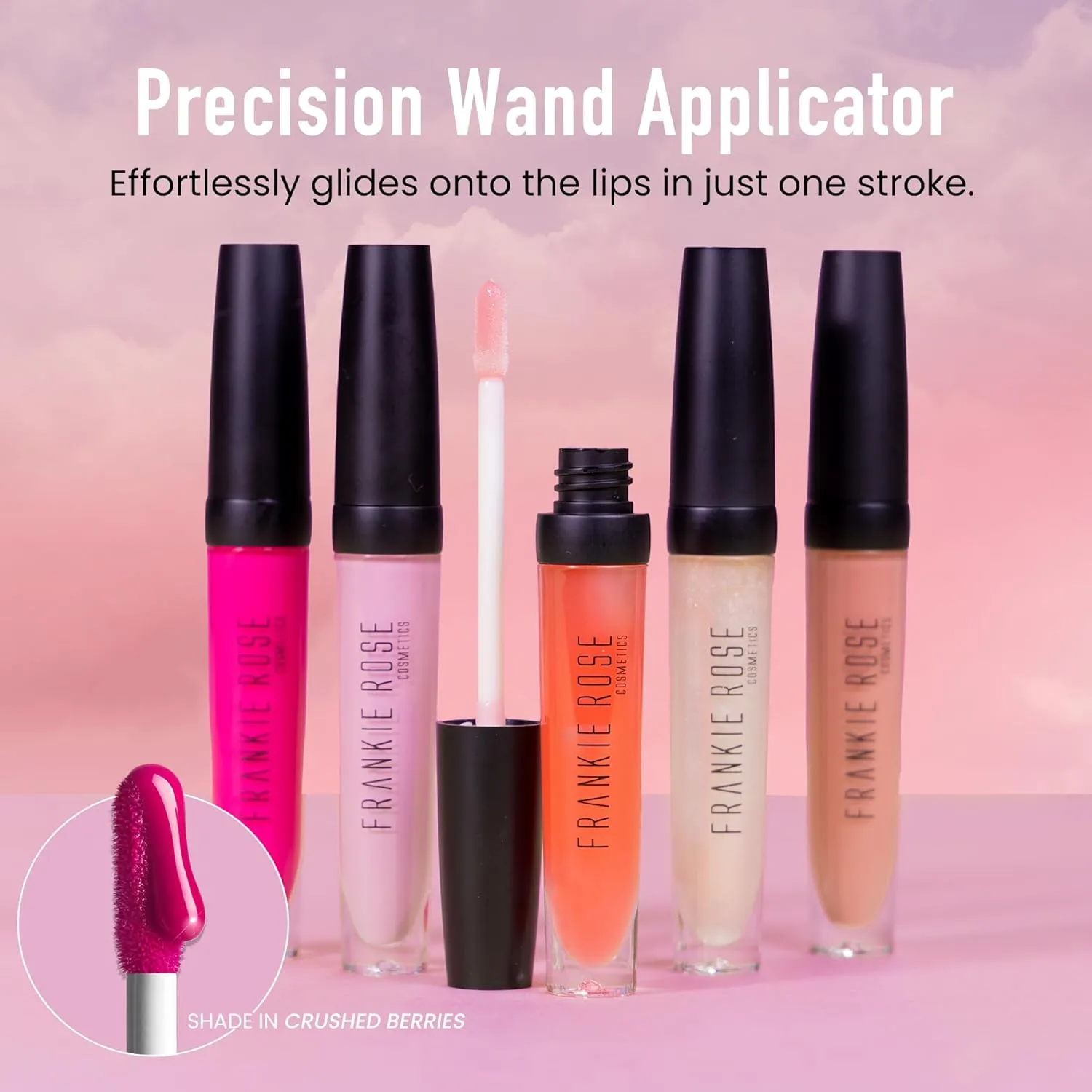 Frankie Rose Cosmetics Lip Gloss | Non-Sticky, Long Lasting, Bold Pigment & Hydrating, Deception Glossy, 20g