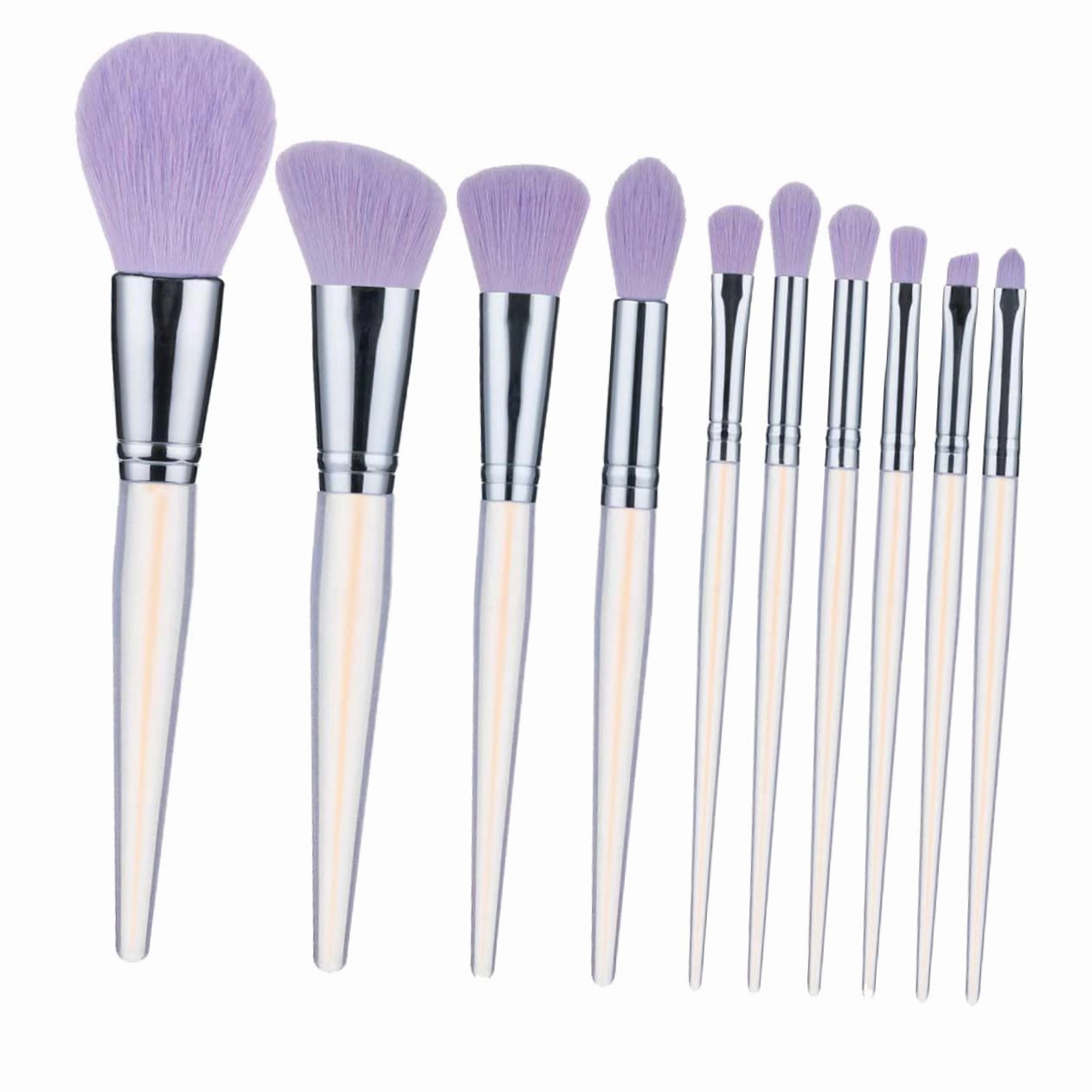 FRCOLOR Makeup Brush Set 10 Pieces Makeup Tools Face Powder Brush Eyeshadow Brush Present for Makeup Lovers