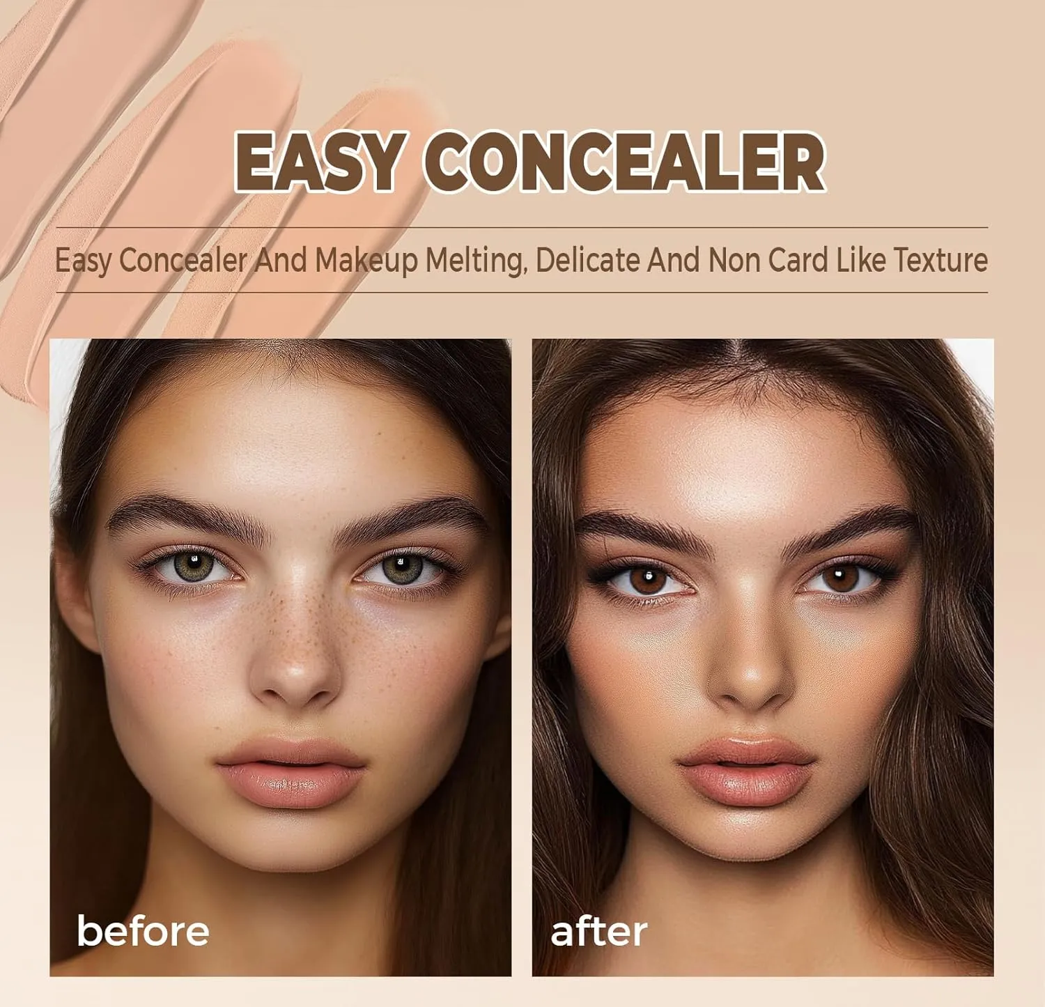 Full Coverage Concealer Cream,Waterproof Long-Lasting Hydrating Concealer for Women (140, 1.36 Fl Oz)