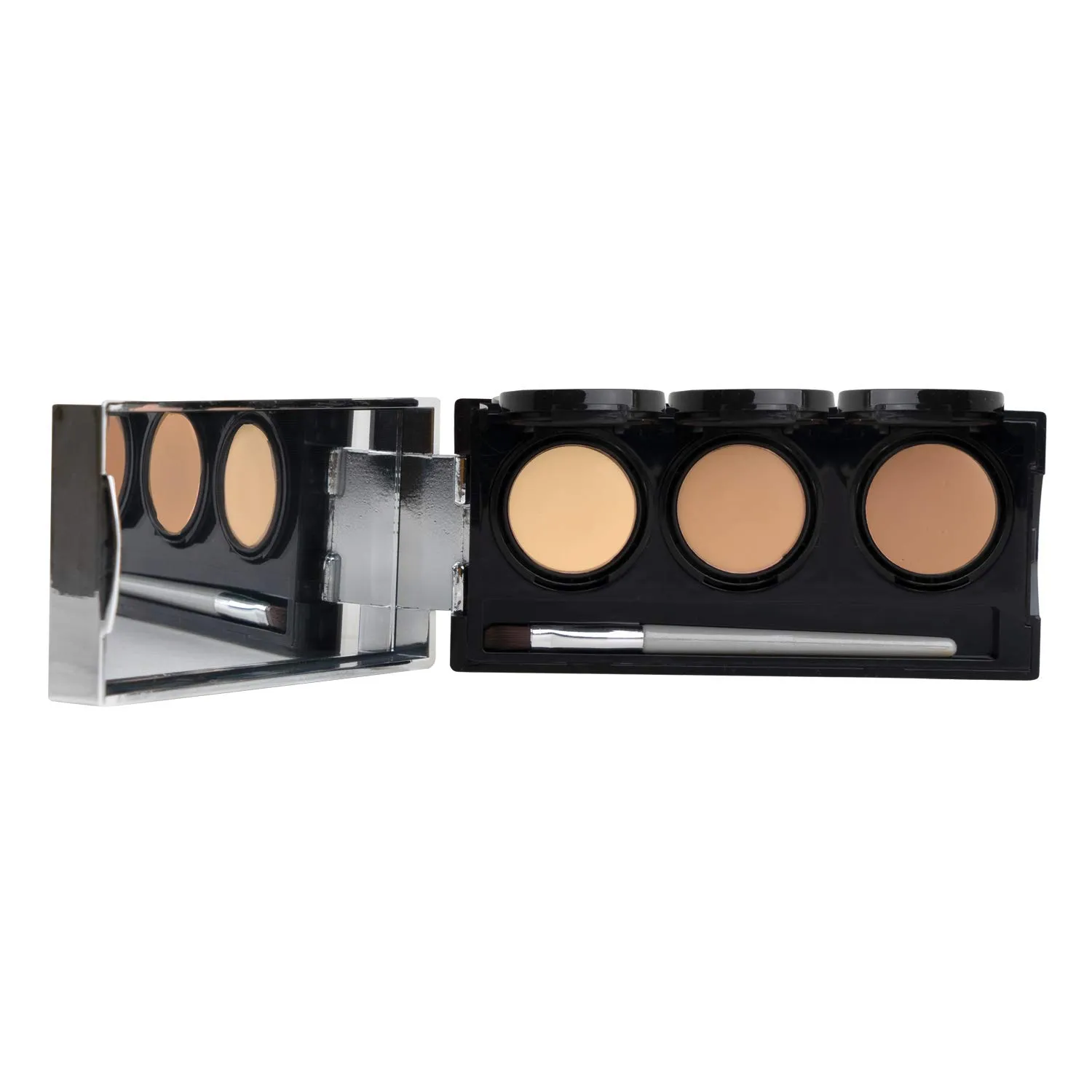Full Coverage Concealer Palette, Waterproof Concealer Cream, 3 Colors   Brush, by Dermaflage