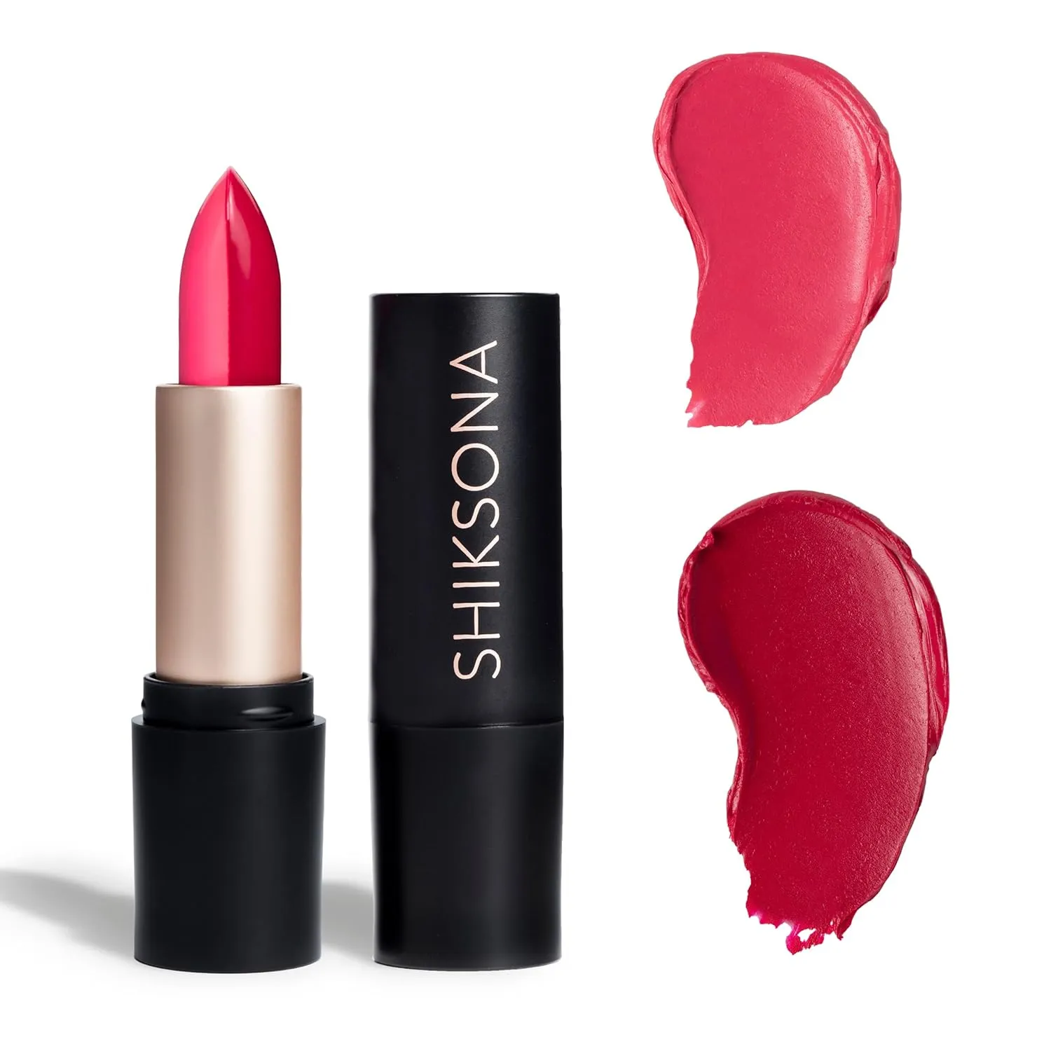 Full Coverage Split Bullet Matte Lipstick | Vegan | Gluten, Paraben and Cruelty Free, Creamy Lipstick in a Deep Coral Pink/Cherry Red-Pink Matte combo (Divide and Conquer)