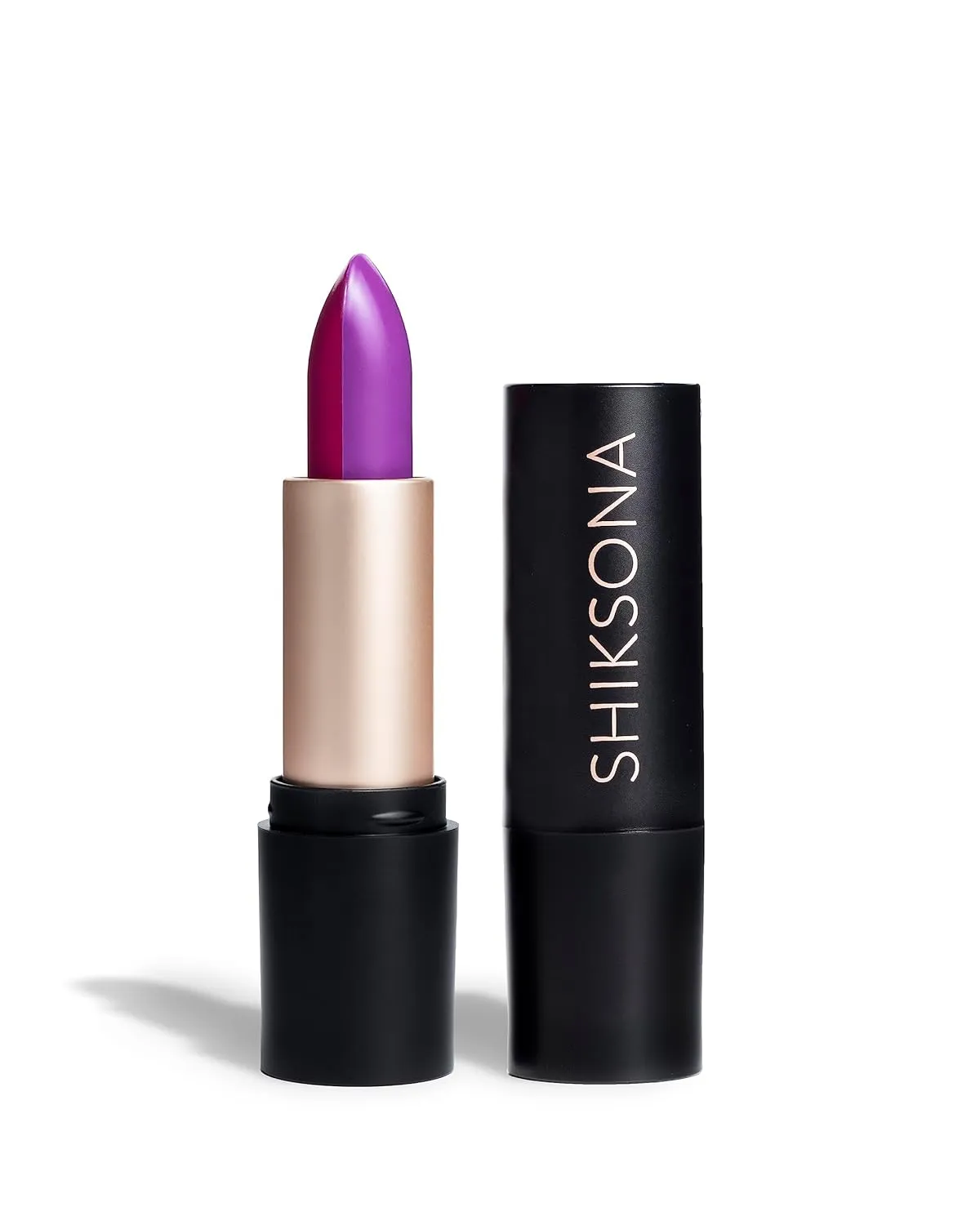 Full Coverage Split Bullet Matte Lipstick | Vegan | Gluten, Paraben and Cruelty Free, Creamy Lipstick in a Vibrant Purple/Vibrant Plum Matte combo (All or Nothing)