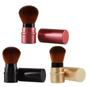 GALPADA Travel-sized Retractable Foundation Brush 3-piece Set Makeup Brush for Powder Application Mineral Blending Cheekbone Comfortable No Shedding