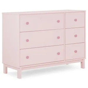 GAP babyGap Legacy 6 Drawer Dresser with Interlocking Drawers - Greenguard Gold Certified, Blush Pink/Dark Pink
