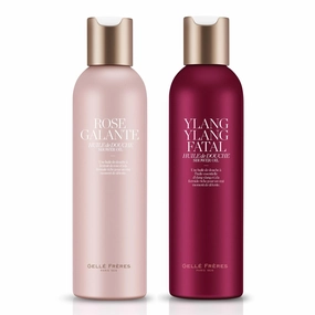 GELLÉ FRÈRES Moisturizing Rose and Ylang Ylang Floral Body Wash Set, Nourishing Shower Gel, Gentle Cleansing, For All Skin Types, 6.7 Fl Oz each
