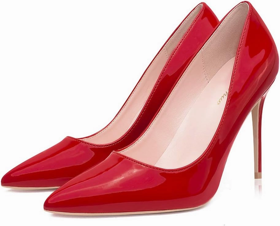 GENSHUO Women's Closed Toe Stiletto High Heels Dress 4 Inch Heeled Pointed Toe Party Homecoming Wedding Pump Shoes